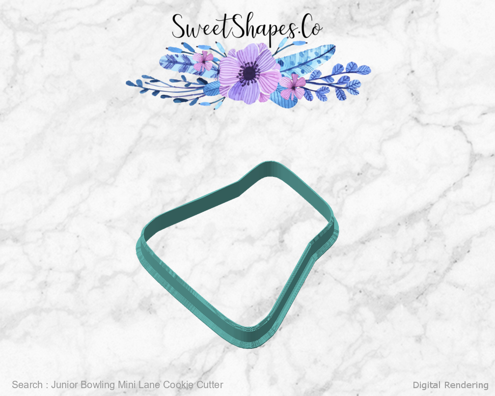 Junior Bowling Mini Lane Cookie Cutter — angled front view
