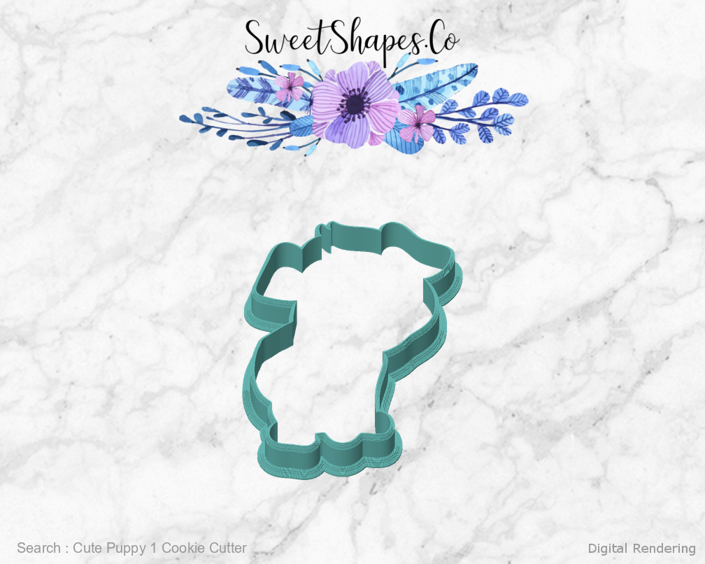Cute Puppy 1 Cookie Cutter — front view
