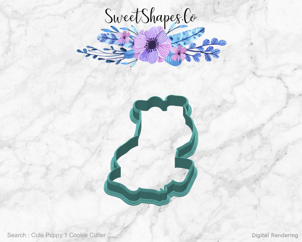 Cute Puppy 1 Cookie Cutter — back view