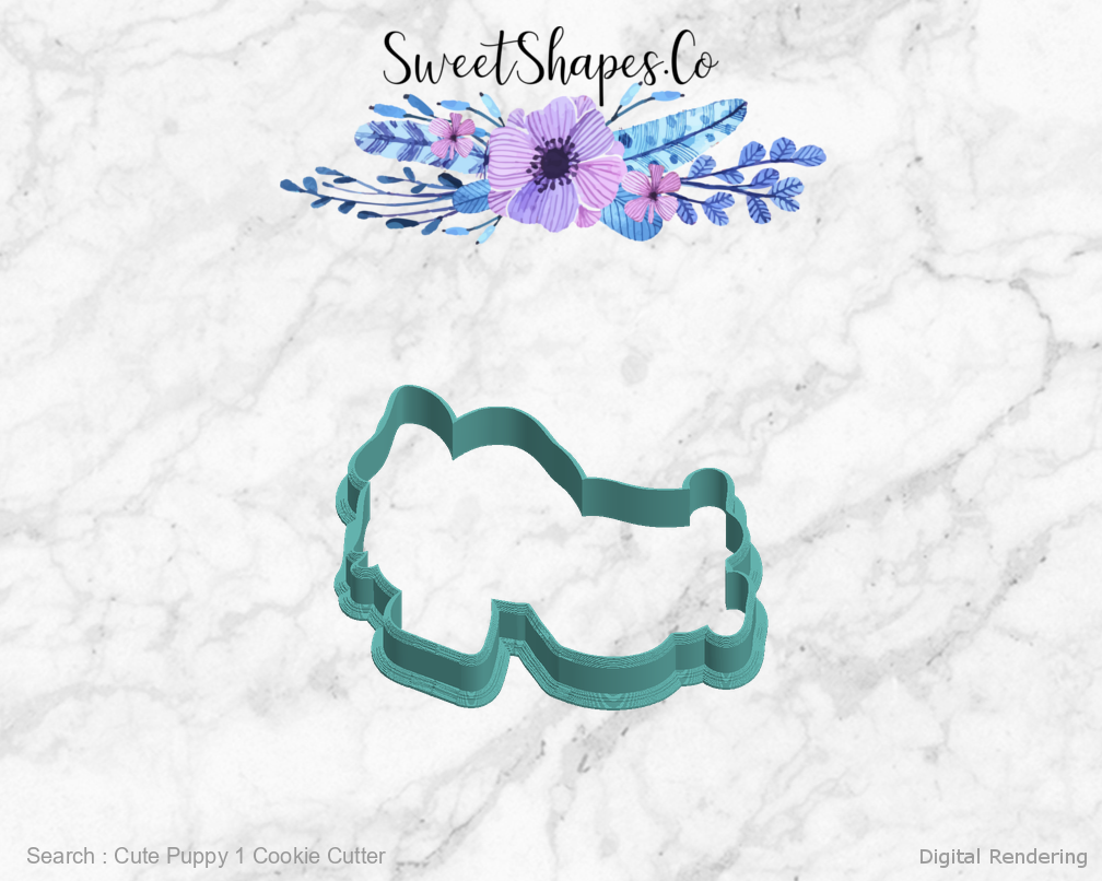 Cute Puppy 1 Cookie Cutter — left view