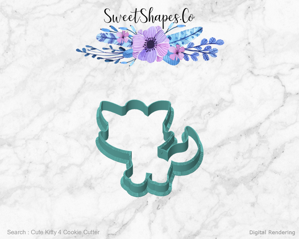 Cute Kitty 4 Cookie Cutter — front view