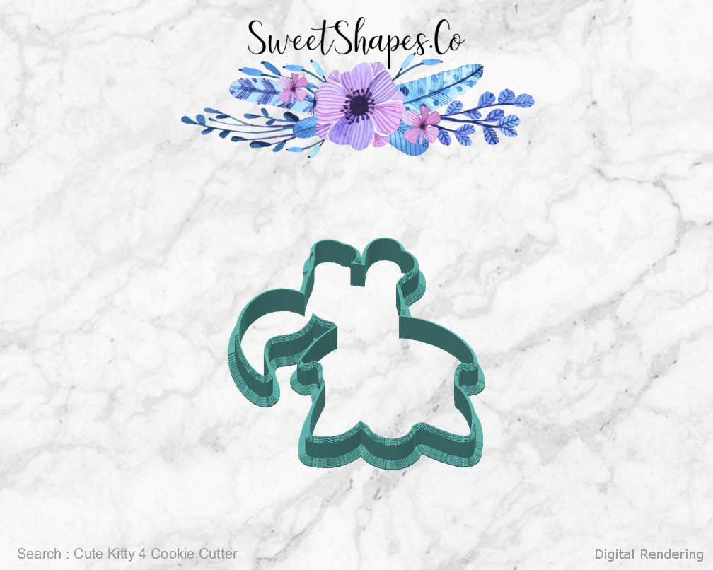 Cute Kitty 4 Cookie Cutter — back view
