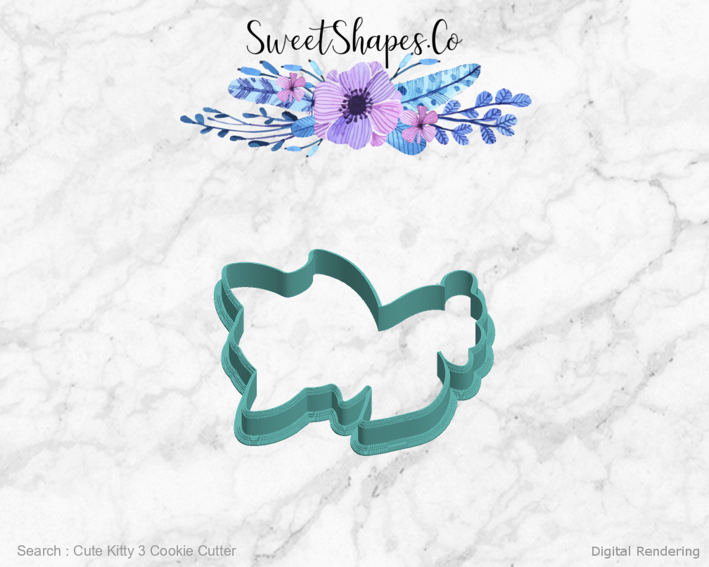 Cute Kitty 3 Cookie Cutter — left view