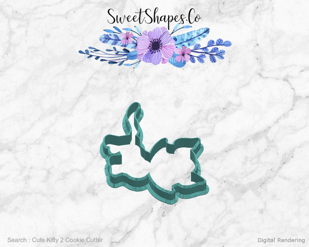 Cute Kitty 2 Cookie Cutter — right view