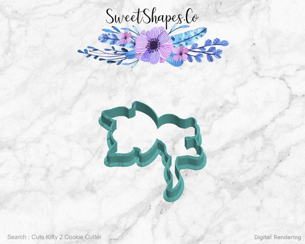 Cute Kitty 2 Cookie Cutter — left view