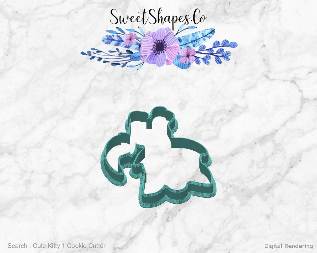 Cute Kitty 1 Cookie Cutter — back view