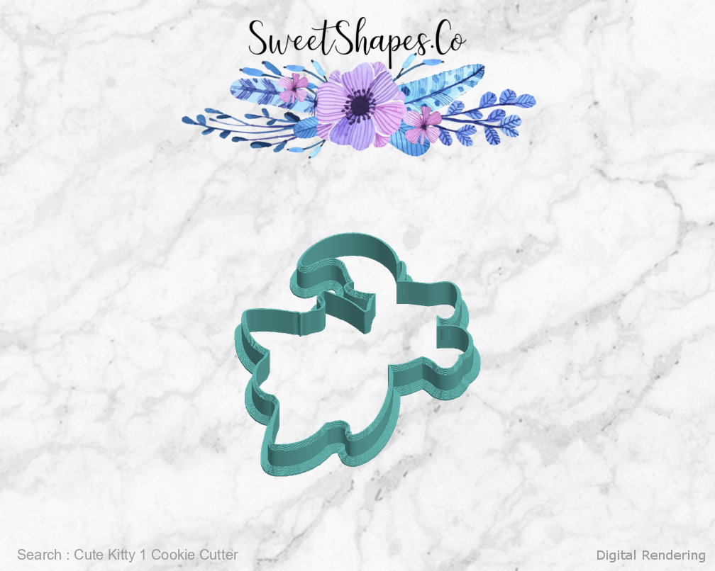 Cute Kitty 1 Cookie Cutter — left view