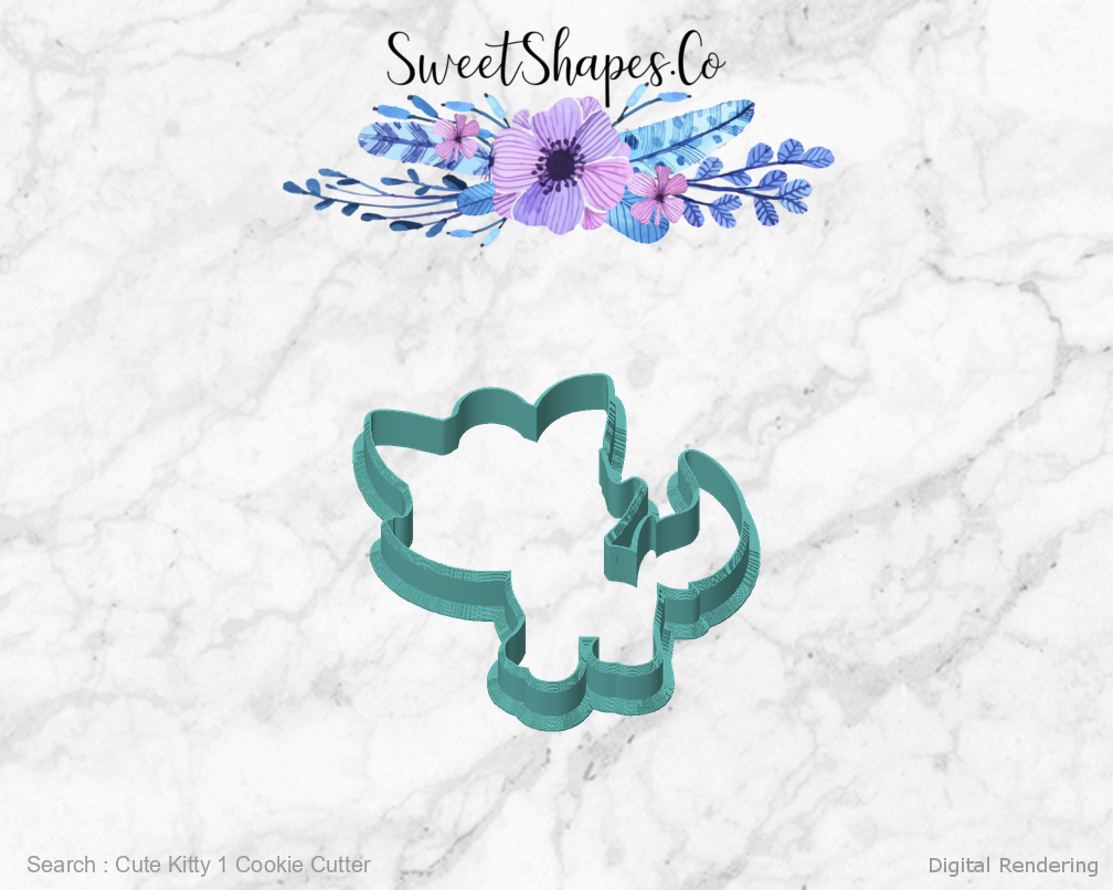 Cute Kitty 1 Cookie Cutter — front view