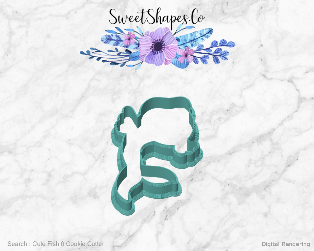 Cute Fish 6 Cookie Cutter — front view