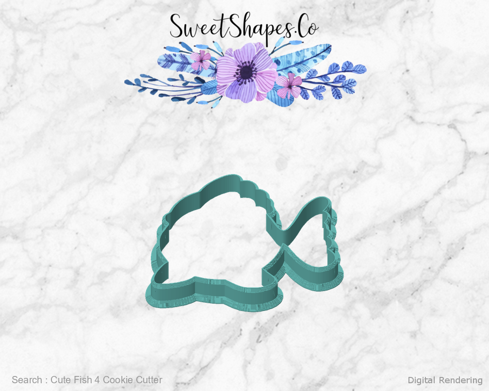 Cute Fish 4 Cookie Cutter — front view