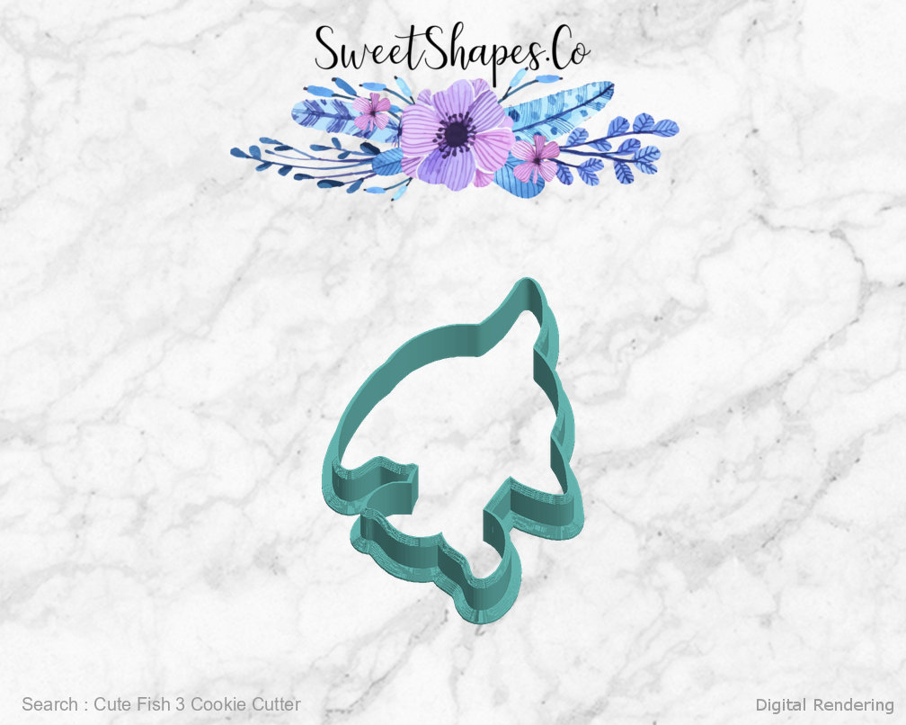 Cute Fish 3 Cookie Cutter — left view