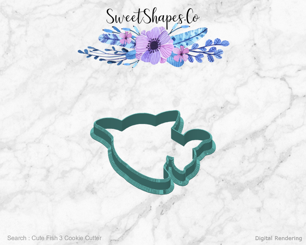 Cute Fish 3 Cookie Cutter — back view