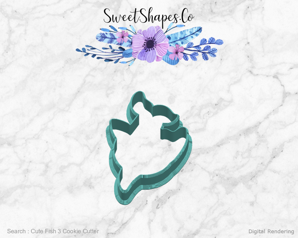 Cute Fish 3 Cookie Cutter — right view