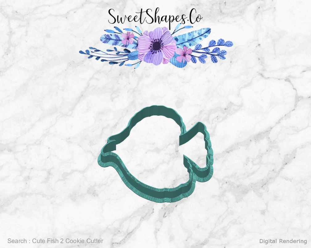 Cute Fish 2 Cookie Cutter — back view