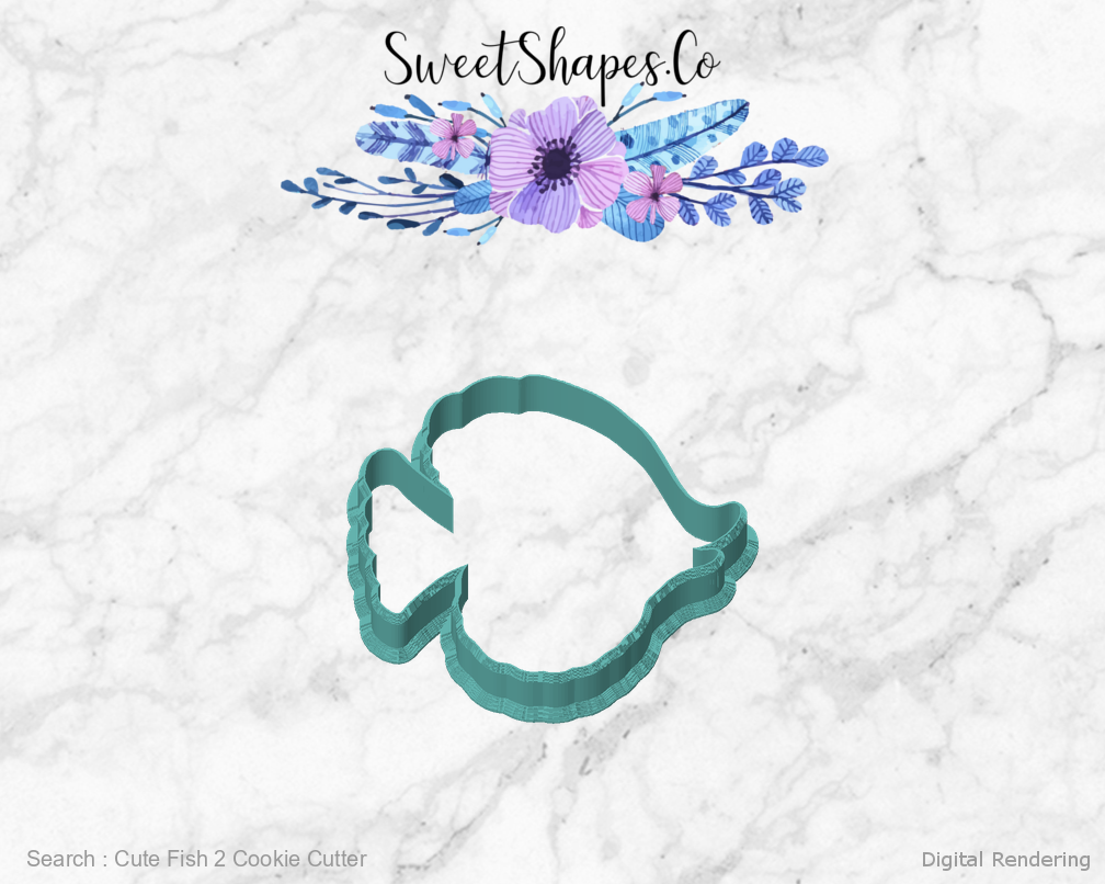 Cute Fish 2 Cookie Cutter — front view