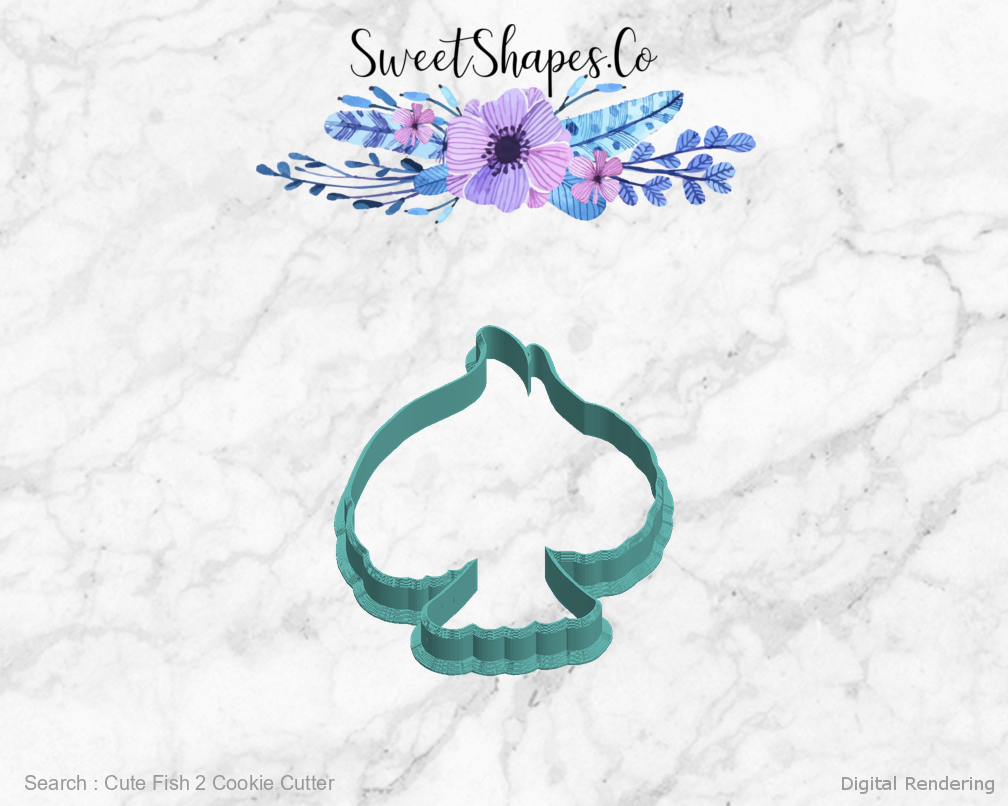 Cute Fish 2 Cookie Cutter — left view