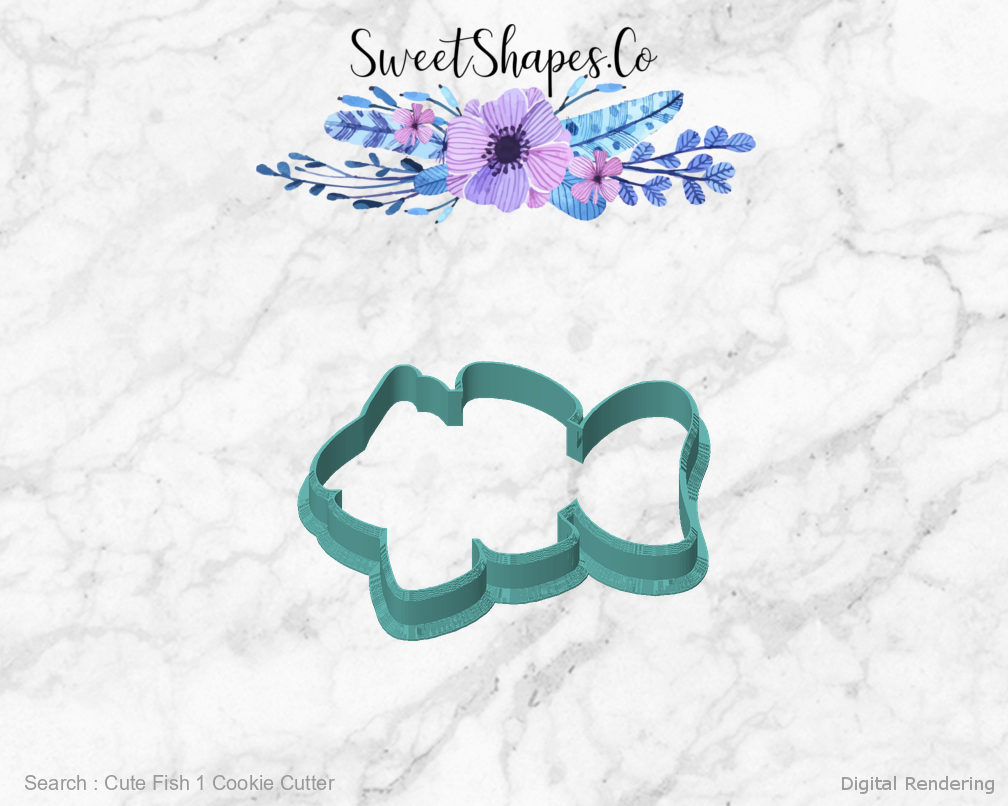 Cute Fish 1 Cookie Cutter — front view