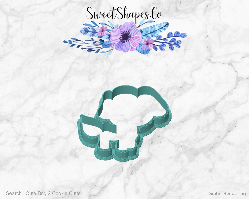 Cute Dog 2 Cookie Cutter — front view