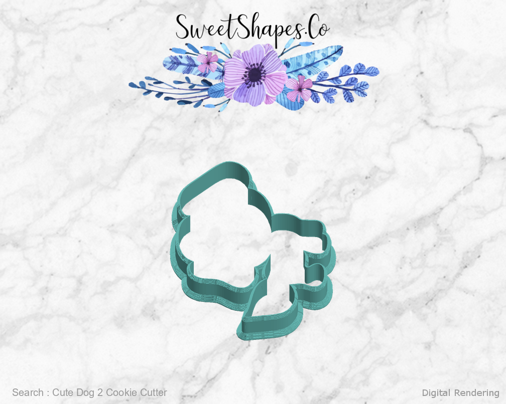 Cute Dog 2 Cookie Cutter — left view