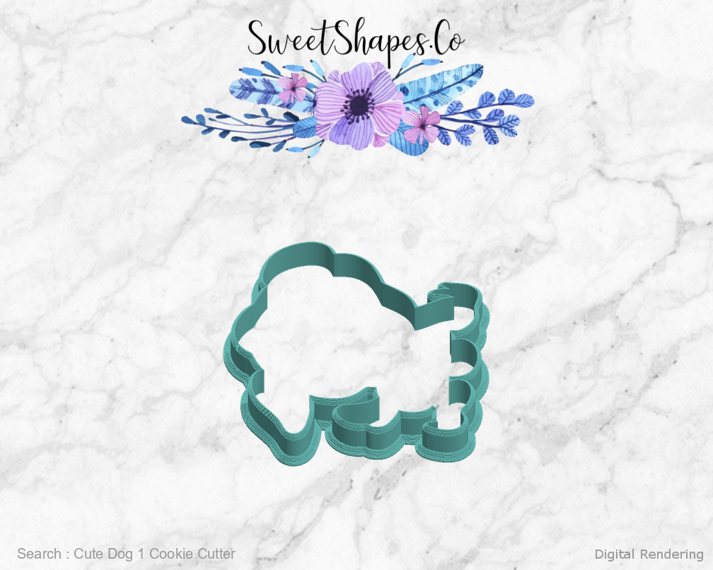 Cute Dog 1 Cookie Cutter — left view