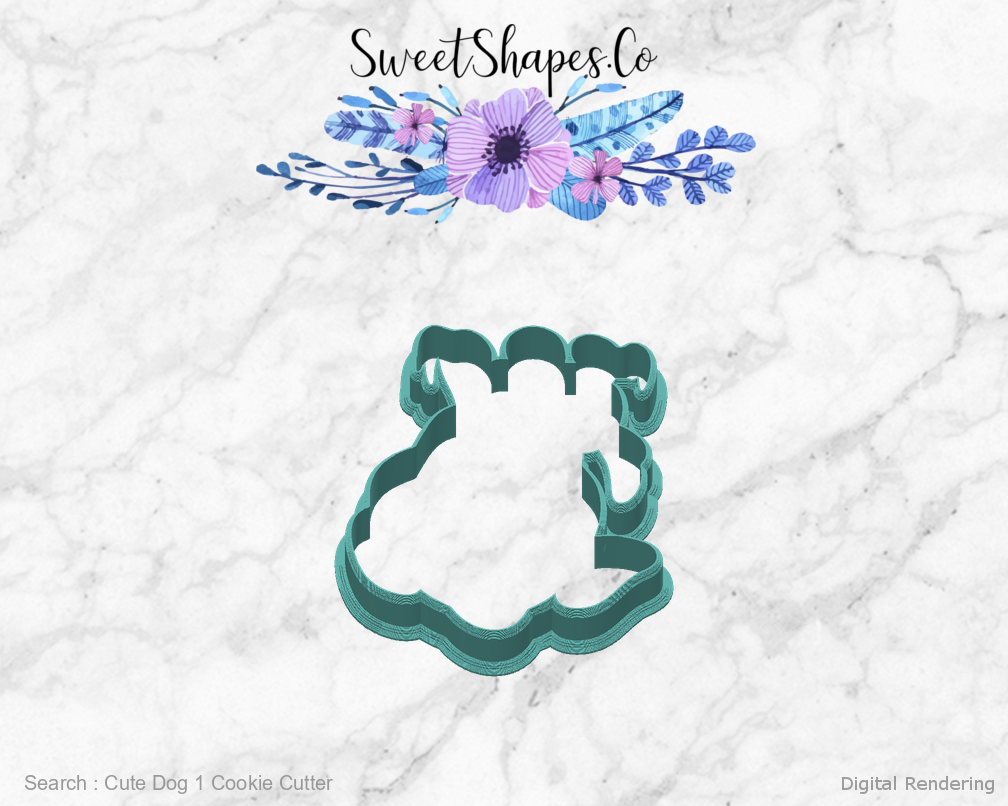Cute Dog 1 Cookie Cutter — back view