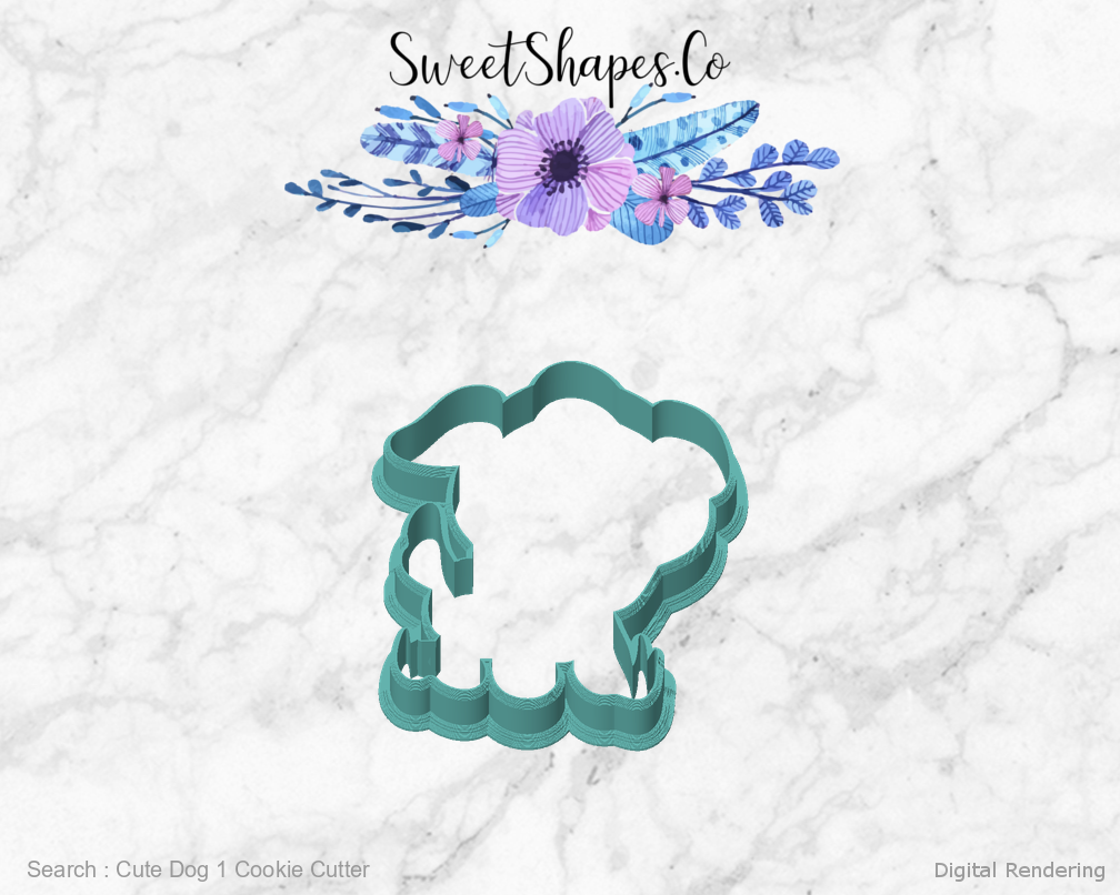 Cute Dog 1 Cookie Cutter — front view