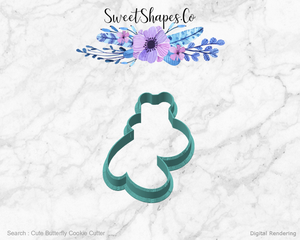 Cute Butterfly Cookie Cutter — angled front view