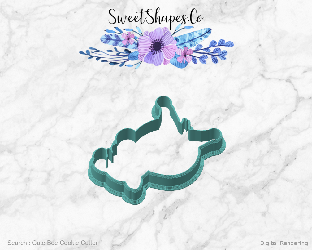 Cute Bee Cookie Cutter — angled front view