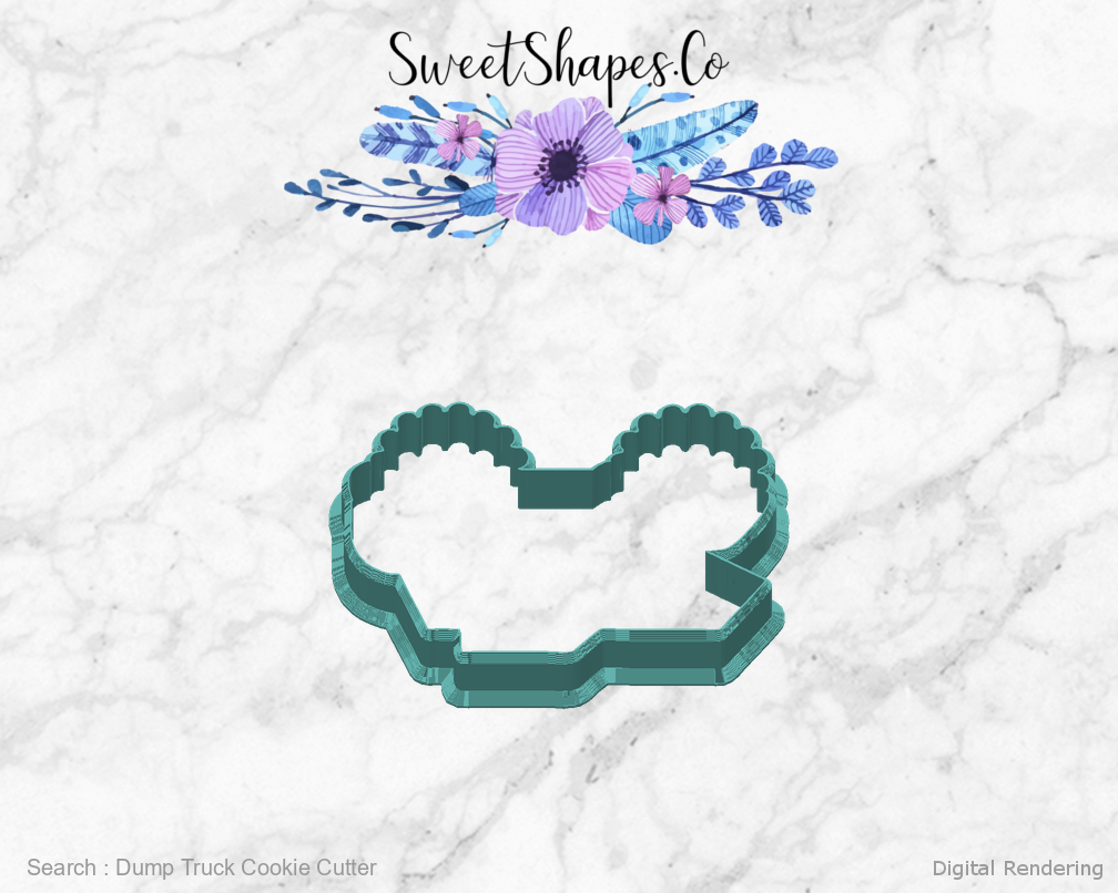 Dump Truck Cookie Cutter — back view