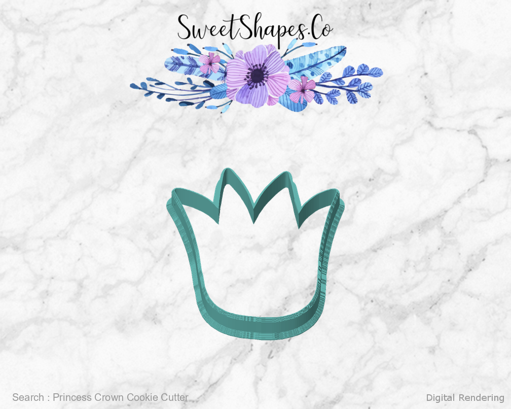 Princess Crown Cookie Cutter — front view