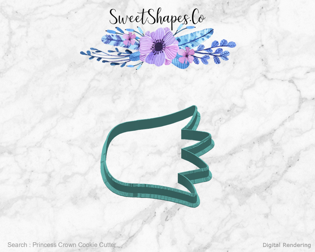 Princess Crown Cookie Cutter — right view