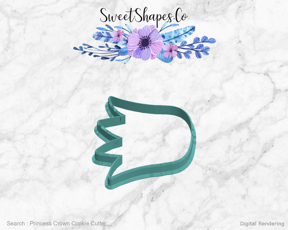 Princess Crown Cookie Cutter — left view