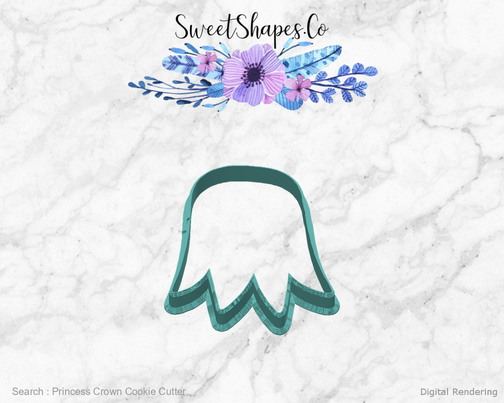 Princess Crown Cookie Cutter — back view