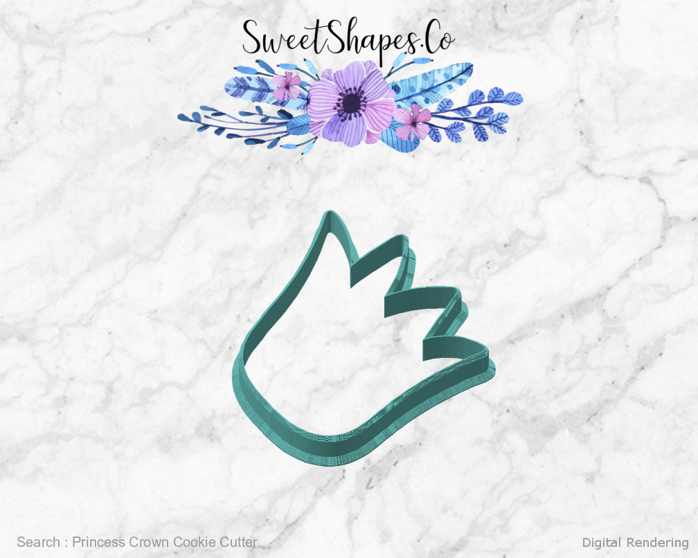 Princess Crown Cookie Cutter — angled front view