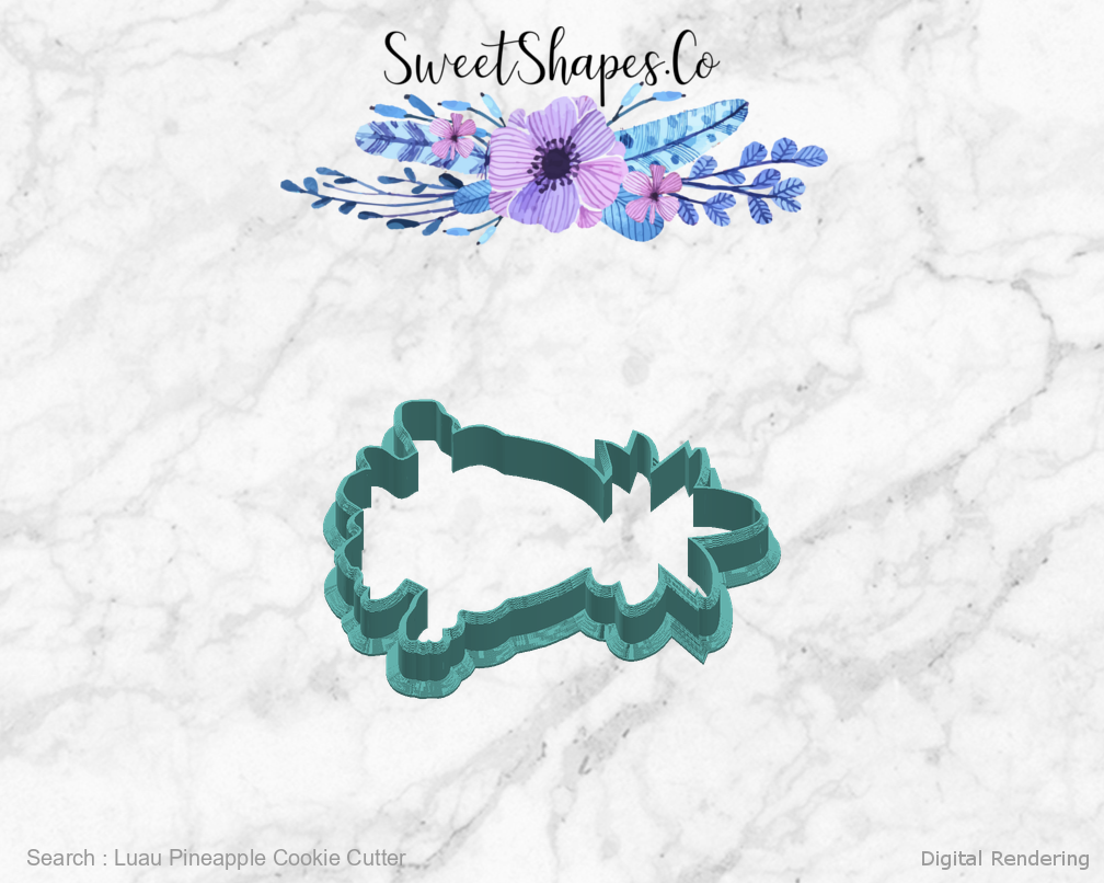 Luau Pineapple Cookie Cutter — right view