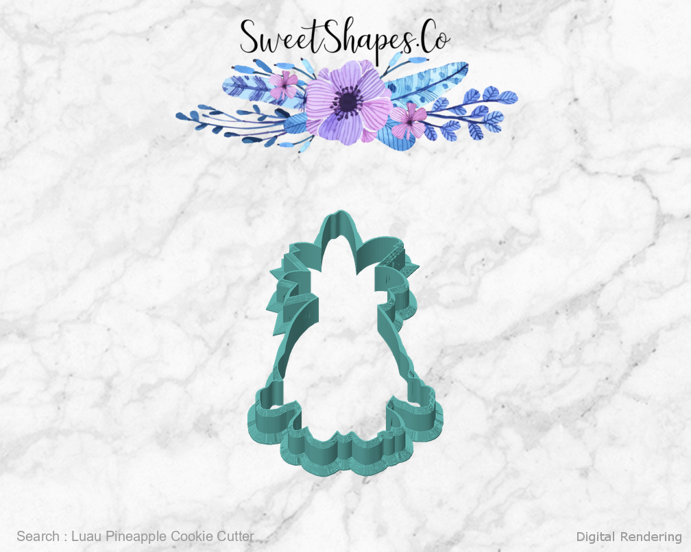 Luau Pineapple Cookie Cutter — front view