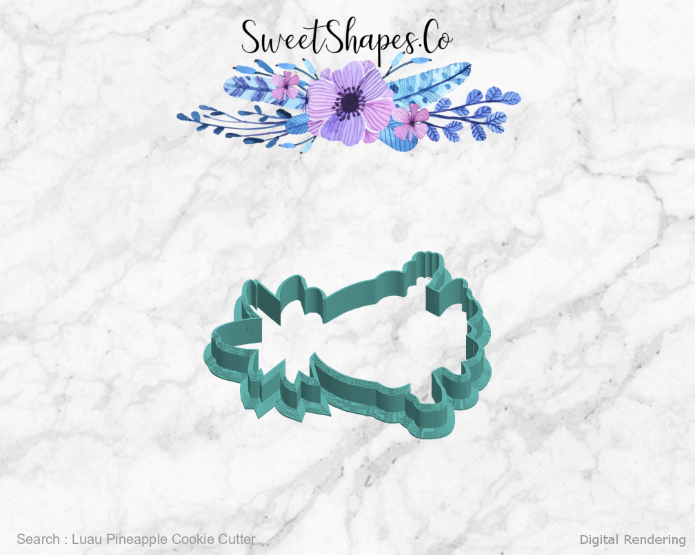Luau Pineapple Cookie Cutter — left view