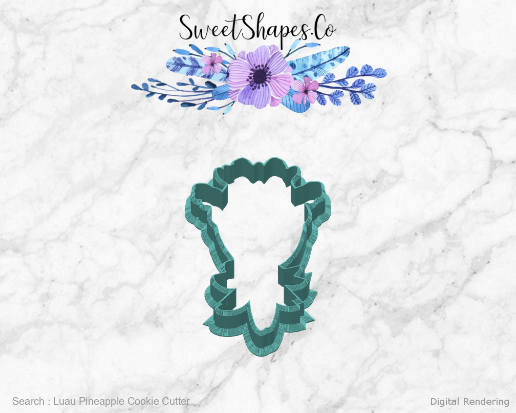 Luau Pineapple Cookie Cutter — back view
