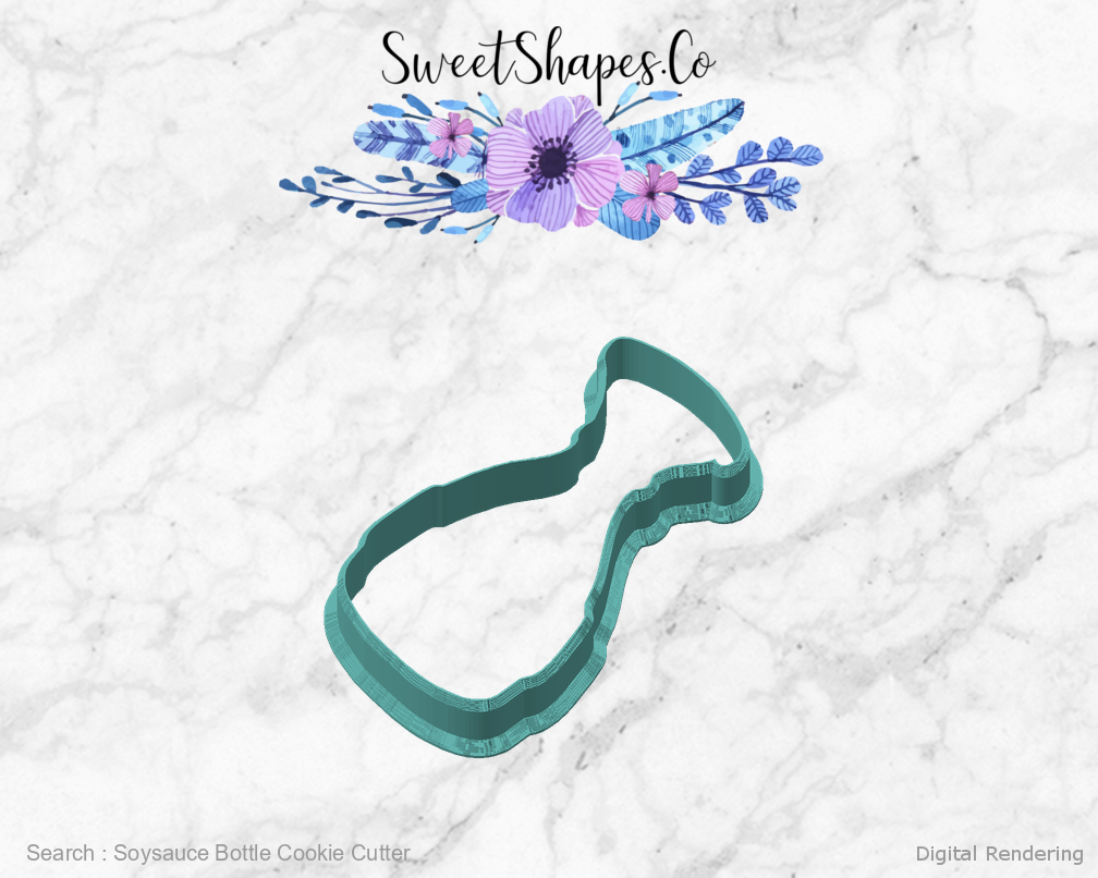 Soysauce Bottle Cookie Cutter — angled front view