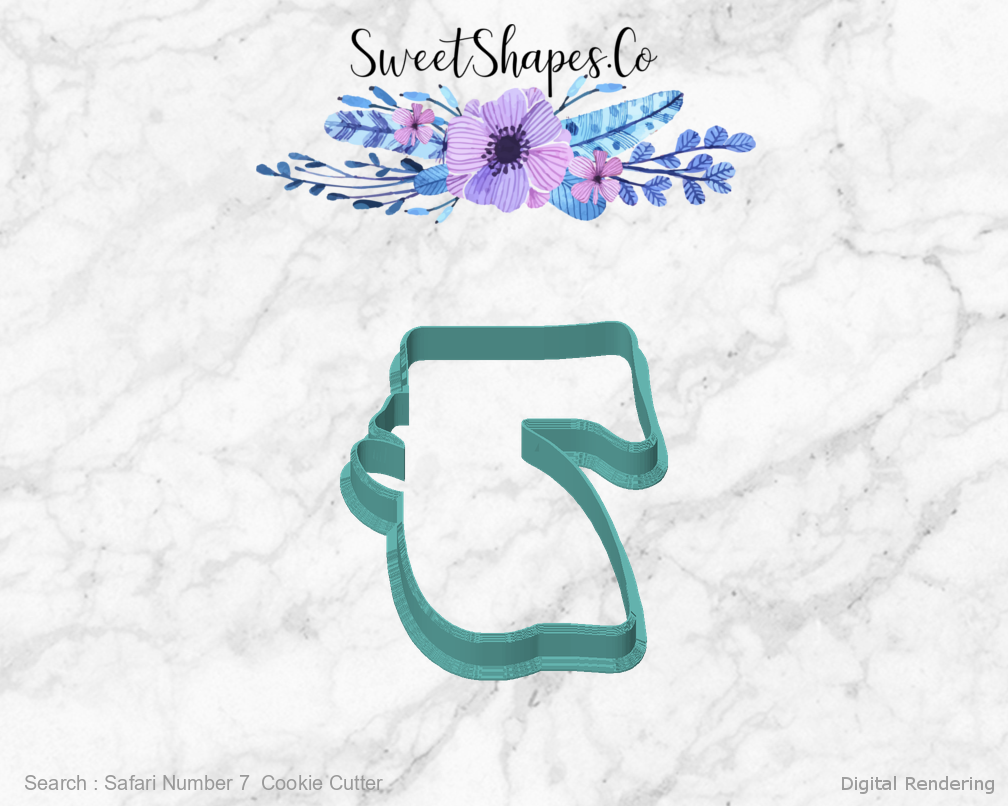 Safari Number 7  Cookie Cutter — front view