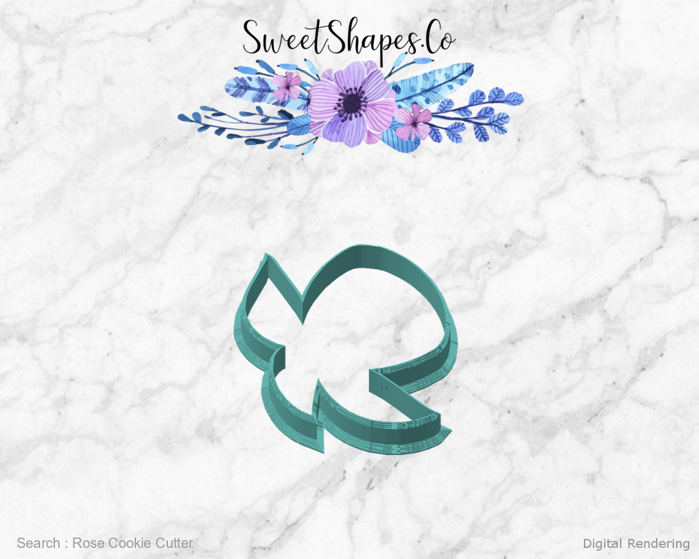 Rose Cookie Cutter — angled front view