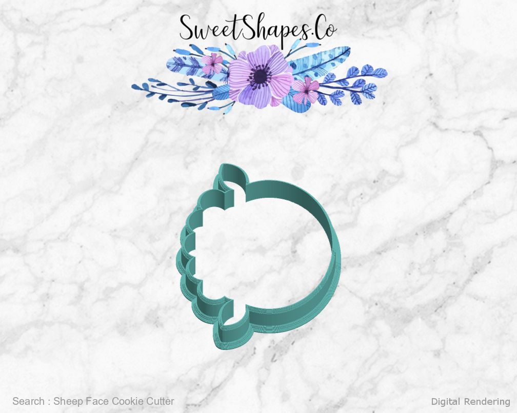 Sheep Face Cookie Cutter — left view