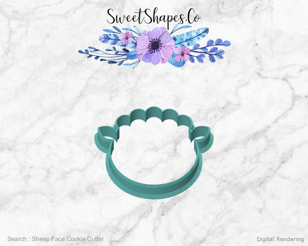 Sheep Face Cookie Cutter — front view