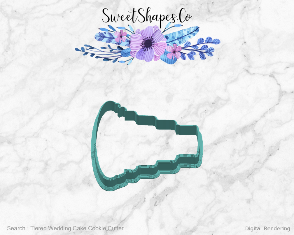 Tiered Wedding Cake Cookie Cutter — right view