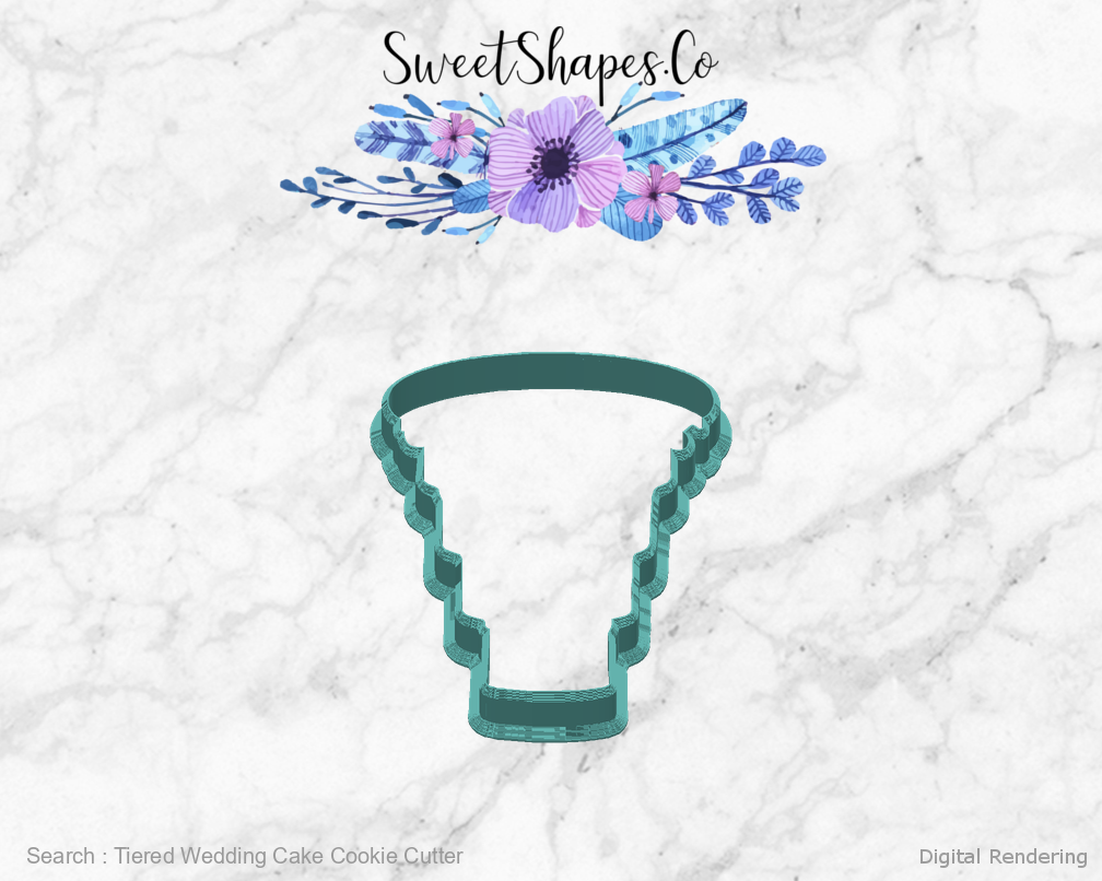 Tiered Wedding Cake Cookie Cutter — back view