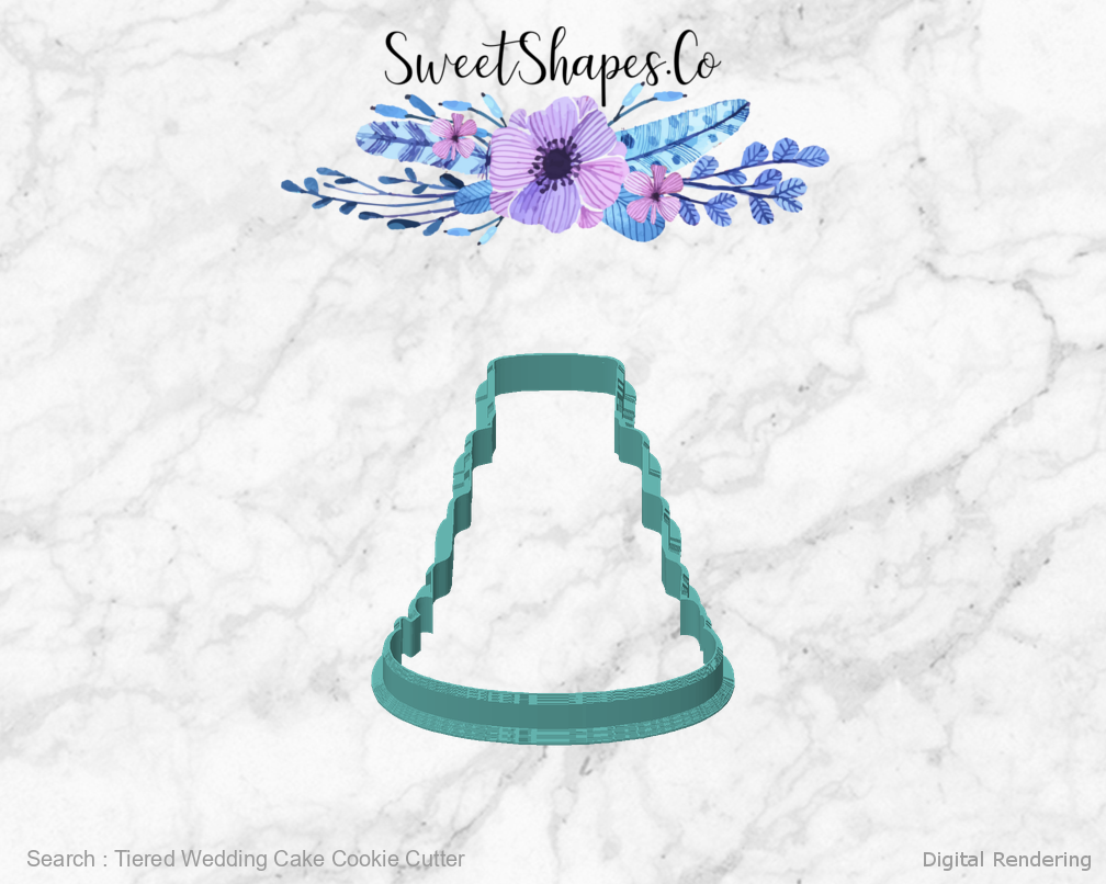 Tiered Wedding Cake Cookie Cutter — front view