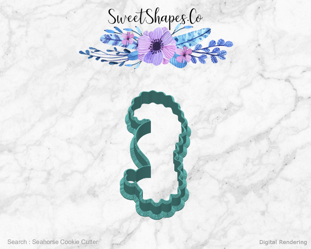 Seahorse Cookie Cutter — back view