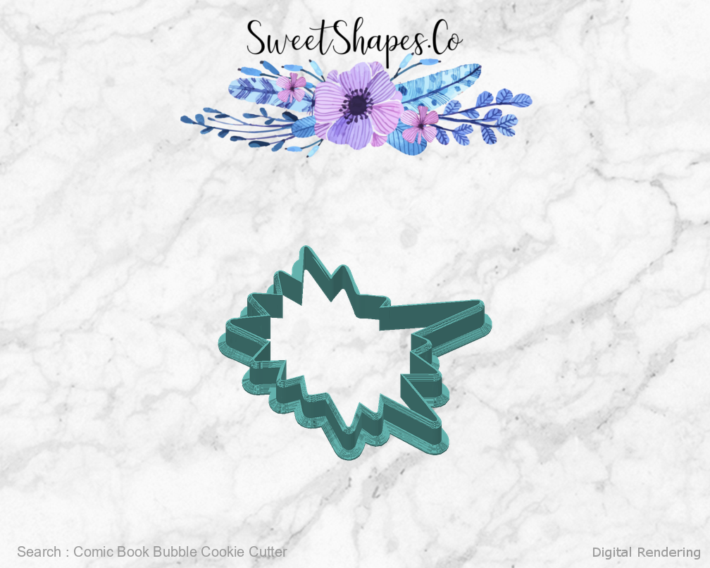 Comic Book Bubble Cookie Cutter — back view