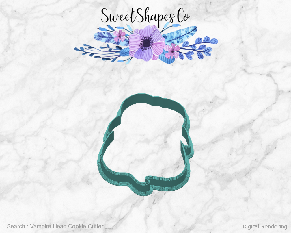 Vampire Head Cookie Cutter — back view