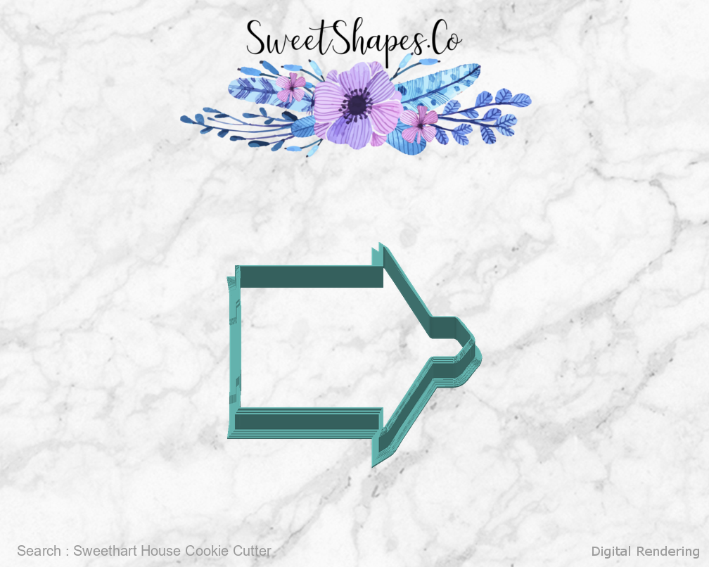 Sweethart House Cookie Cutter — right view